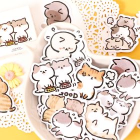 Candy Posts Box-packed Stickers Naughty Meow Sauce Cute Cat Journal Diary Material Decoration Sealing Stickers 45 Pieces