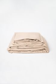 Omne Sleep 4-Piece Khaki Brushed Microfiber Queen Hypoallergenic Sheet Set