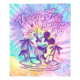 Mickey Mouse; Vacay Tie Dye Aggretsuko Comics Silk Touch Throw Blanket; 50" x 60"