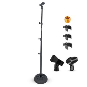 5Core Mic Stand Floor Adjustable Universal Heavy Duty Microphone Stands Round Base Soporte De micrÃ³fono - MS RBP 3T