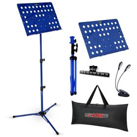 5 Core Music Stand For Sheet Music Height Adjustable Portable Folding Atril Para Partituras w Light Clip for Guitar Players Violinists Cellists Pianis