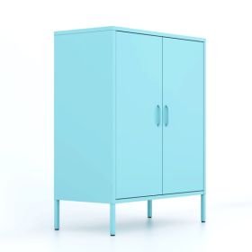 Metal Storage Locker Cabinet, Adjustable Shelves Free Standing Sideboard Steel Cabinets for Office,Home