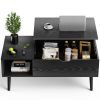 Sweetcrispy Lift Top Coffee Storage Wood Tables with Hidden Compartment Small Dining Desk for Home Living Room Office