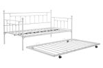 Metal Twin Daybed with Trundle/ Heavy-duty Sturdy Metal/ Noise Reduced/ Trundle for Flexible Space/ Vintage Style/ No Box Spring Needed