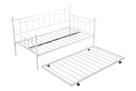 Metal Twin Daybed with Trundle/ Heavy-duty Sturdy Metal/ Noise Reduced/ Trundle for Flexible Space/ Vintage Style/ No Box Spring Needed