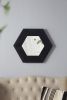 18.5" x 18.5" Hexagon Mirror with Solid Wood Frame, Wall Decor for Living Room Bathroom Hallway, Black