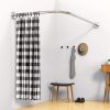 Curved Shower Curtain Rod Stainless Steel Rod L Shaped Stretchable Rod Bathroom Tub Closet Corner Rack Silver