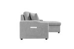 Convertible corner sofa with armrest storage, living room and apartment sectional sofa, right chaise longue and grey