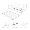 Metal Twin Daybed with Trundle/ Heavy-duty Sturdy Metal/ Noise Reduced/ Trundle for Flexible Space/ Vintage Style/ No Box Spring Needed