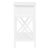 FCH Nightstand Modern End Table, Side Table with 1 Drawer and Storage Shelf, White