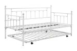 Metal Twin Daybed with Trundle/ Heavy-duty Sturdy Metal/ Noise Reduced/ Trundle for Flexible Space/ Vintage Style/ No Box Spring Needed