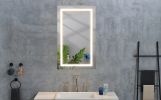 40x 30 Inch LED Mirror Bathroom Vanity Mirrors with Lights, Wall Mounted Anti-Fog Memory Large Dimmable Front Light Makeup Mirror