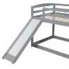 Twin over Twin Bunk Bed with Convertible Slide and Ladder, Gray(Old SKU:WF286601AAE)