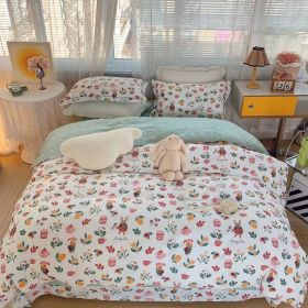 Home Fashion Simple Printing Cotton Bed Four-piece Set (Option: Mirai-1.5M)