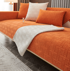 Four Seasons Universal Anti Slip Sofa Cushion (Option: Orange-70x120cm)