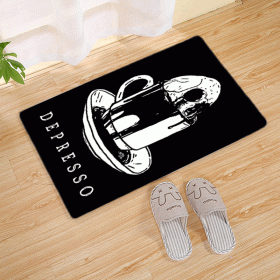 Halloween Flannel Floor Mat Bathroom Toilet Door Non-slop Mats Skull Absorbent Printing Floor Mat (Option: Halloween 210015-40x60)