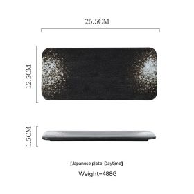 Ceramic Rectangular Plate Dish Japanese Sushi Barbecue Plate Restaurant (Option: 10 Inch Daytime Plate Dish)