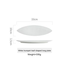 Japanese Style Sushi Plate Ceramic Dessert Plate (Option: 13 Inch White Pointed Plate)