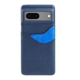 Leather Anti-aging Card-inserting Mobile Phone Protective Cover (Option: Blue-Google Pixel7A)