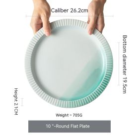 Plate Dishes Household Flat Shallow Western Foodsteak Dish Restaurant Soup Plate (Option: Model 14)