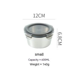 304 Stainless Steel Crisper Sealed Storage Box (Option: 12cm-304 Stainless Steel)