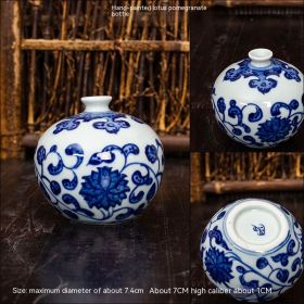 Jingdezhen Ceramic Small Vase Hydroponic Antique Shelf Ornament Hand-painted Blue And White Porcelain Bottle Souvenirs (Option: Style7)