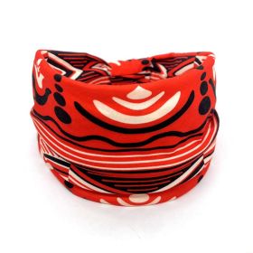 Printed Pattern Turban Wide-brimmed Knotted Stretch Yoga Cycling Sports Headband (Option: 8 Models)