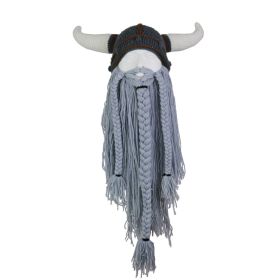 Personalized Party Long Beard Pointed Funny Hat Funny Wool Halloween (Option: Gray Hat Light Gray Beard-L58 60cm)