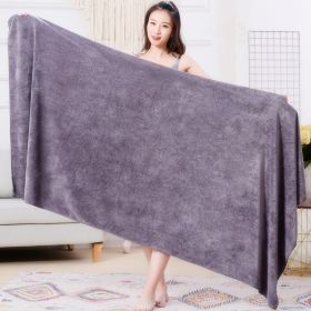 Large Cotton Absorbent Quick Drying Lint Resistant Towel (Option: Light Grey Thickening-80x180cm)