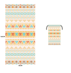 Printed Swim Microfiber Beach Towel (Option: Light yellow boho-80x160cm printed storage bag)