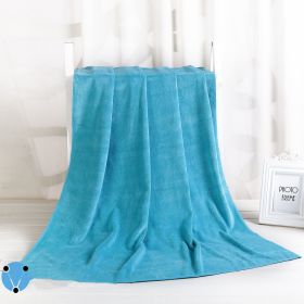 Large Cotton Absorbent Quick Drying Lint Resistant Towel (Option: Lake blue-90x190cm)