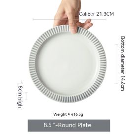 Plate Dishes Household Flat Shallow Western Foodsteak Dish Restaurant Soup Plate (Option: Style 12)