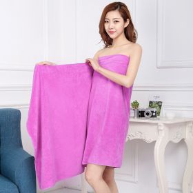 Large Cotton Absorbent Quick Drying Lint Resistant Towel (Option: Purple-80x180cm)