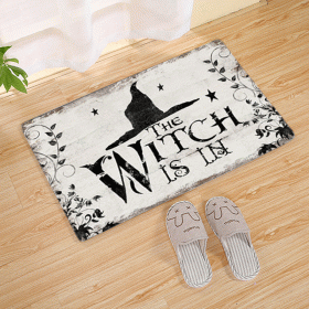 Halloween Flannel Floor Mat Bathroom Toilet Door Non-slop Mats Skull Absorbent Printing Floor Mat (Option: Halloween 210001-40x60)