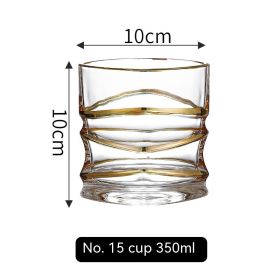 European Golden Rim Glass Drawing Golden Line (Option: Gold Painting No 15 Cup 350ml)