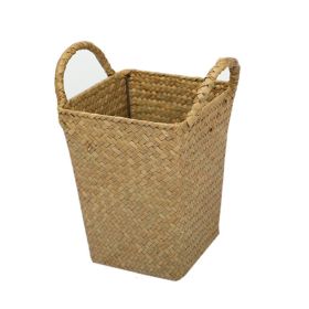 Creative Hand Weaving Straw Dried Flower Basket (Option: Yellow-Height 19CM)