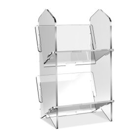 Transparent Bookshelf Acrylic Storage Rack (Option: Translucent Blue Double Layer)