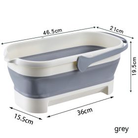 Collapsible Bucket Plastic Mop Water Storage Household Disposable (Option: Grey-Small)