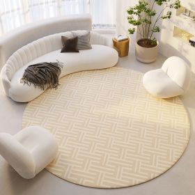 Silent Wind Absorbent Round Carpet Cream Wind Hanging Basket Dressing Table Bedroom Bedside Household Crystal (Option: Stripes 01-60X60cm)