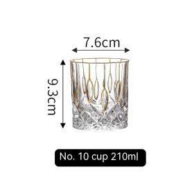 European Golden Rim Glass Drawing Golden Line (Option: Gold Painting No 1 Cup 210ml)