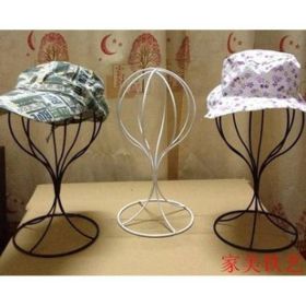 Storage Cap Bracket Wrought Iron Hat Display Rack (Color: White)