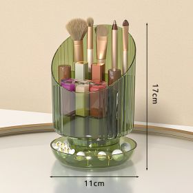 Large Capacity Rotating Cosmetic Brush Storage Container (Option: Ordinary Light Luxury Green)