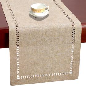 Coffee Table Imitation Linen Polyester Rayon Table Runner (Option: 43th Beige-32x183cm180g)