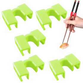 Reusable Chopstick Helpers Training Chinese Chopsticks (Option: Green 5PCS)