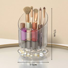 Large Capacity Rotating Cosmetic Brush Storage Container (Option: Ordinary Transparent)