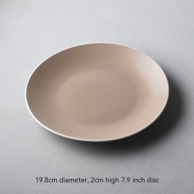 Ceramic Red Plate Household Dinner Plate European Meal Tray Creative Tableware Personality Simple Breakfast Plate (Option: Light Gray 6028)