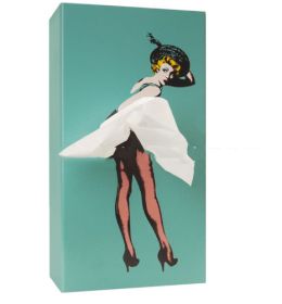 Girl Face Paper Extraction Box Cartoon Anime (Color: Blue)