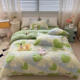 Home Fashion Simple Printing Cotton Bed Four-piece Set (Option: Smile Pepsi-1.5M)