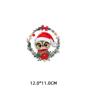 Cute Cartoon Christmas Costume Pattern Heat Transfer Stickers (Option: ZT2768-Pearl White-12CM)