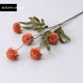 5 Dandelion Wedding Living Room Decoration Flowers Ornaments (Option: Autumn Orange)